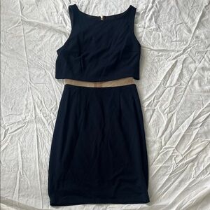 Bailey44 Navy and Tan Two-Piece Dress